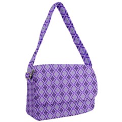 Argyle Large Purple Pattern Courier Bag by BrightVibesDesign