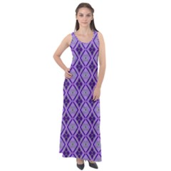 Argyle Large Purple Pattern Sleeveless Velour Maxi Dress by BrightVibesDesign