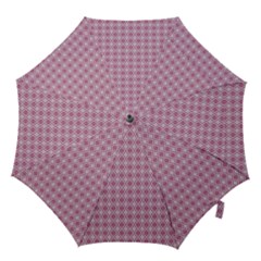 Argyle Light Red Pattern Hook Handle Umbrellas (large) by BrightVibesDesign