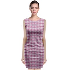 Argyle Light Red Pattern Classic Sleeveless Midi Dress by BrightVibesDesign