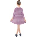 Argyle Light Red Pattern Kids  Quarter Sleeve Shirt Dress View2