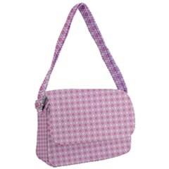 Argyle Light Red Pattern Courier Bag by BrightVibesDesign