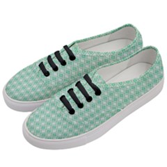 Argyle Light Green Pattern Women s Classic Low Top Sneakers by BrightVibesDesign