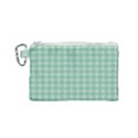 Argyle Light Green Pattern Canvas Cosmetic Bag (Small) View1