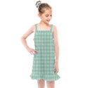 Argyle Light Green Pattern Kids  Overall Dress View1