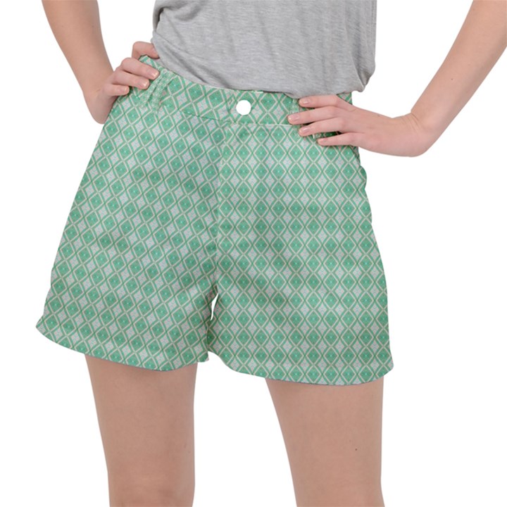 Argyle Light Green Pattern Ripstop Shorts