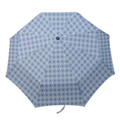 Argyle Light Blue Pattern Folding Umbrellas by BrightVibesDesign