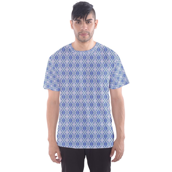 Argyle Light Blue Pattern Men s Sports Mesh Tee