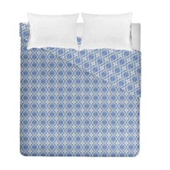 Argyle Light Blue Pattern Duvet Cover Double Side (full/ Double Size) by BrightVibesDesign