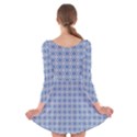 Argyle Light Blue Pattern Long Sleeve Velvet Skater Dress View2