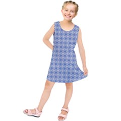 Argyle Light Blue Pattern Kids  Tunic Dress by BrightVibesDesign