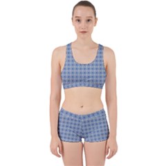 Argyle Light Blue Pattern Work It Out Gym Set by BrightVibesDesign