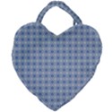 Argyle Light Blue Pattern Giant Heart Shaped Tote View2