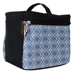 Argyle Light Blue Pattern Make Up Travel Bag (small) by BrightVibesDesign