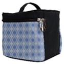 Argyle Light Blue Pattern Make Up Travel Bag (Small) View2