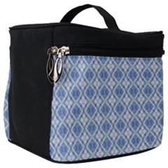 Argyle Light Blue Pattern Make Up Travel Bag (big) by BrightVibesDesign