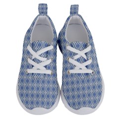 Argyle Light Blue Pattern Running Shoes by BrightVibesDesign