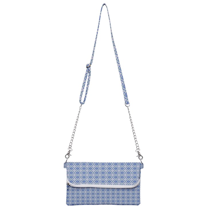 Argyle Light Blue Pattern Mini Crossbody Handbag