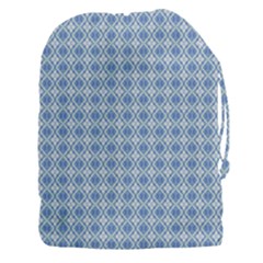 Argyle Light Blue Pattern Drawstring Pouch (xxxl) by BrightVibesDesign