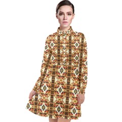 Nr-2 Colorful Long Sleeve Chiffon Shirt Dress by ArtworkByPatrick