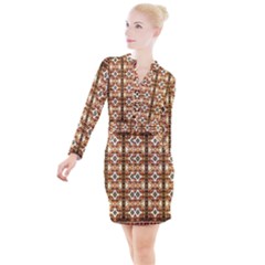 Nr-2 Colorful Button Long Sleeve Dress by ArtworkByPatrick