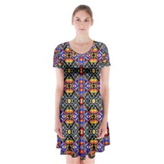 Rp 1 Short Sleeve V-neck Flare Dress