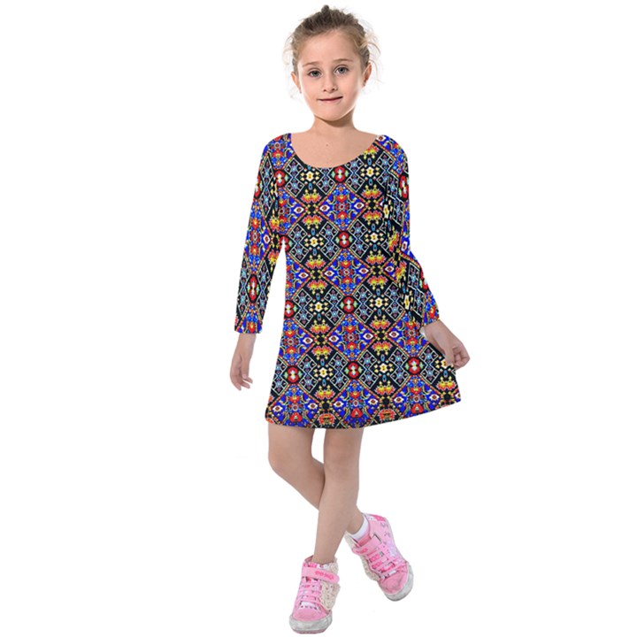 Rp 1 Kids  Long Sleeve Velvet Dress