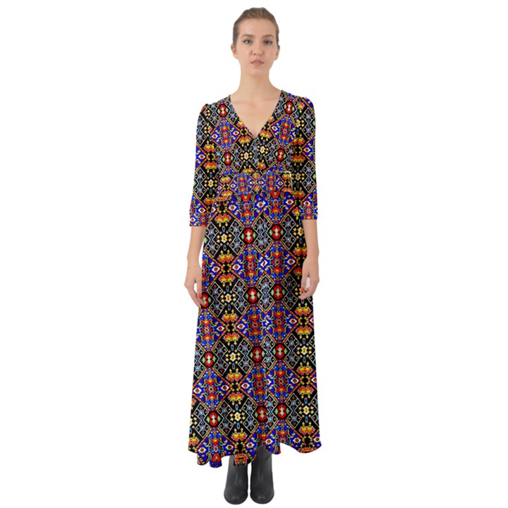 Rp 1 Button Up Boho Maxi Dress