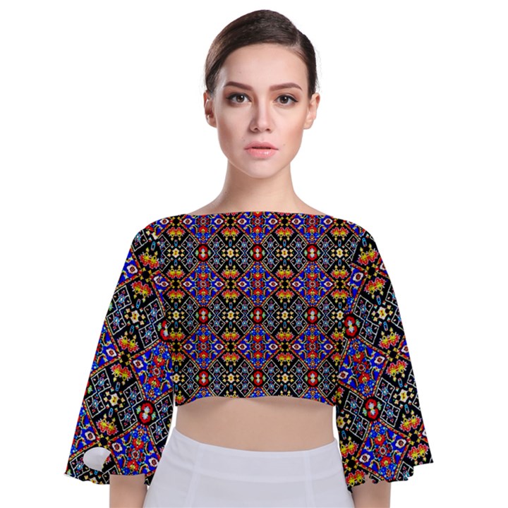 Rp 1 Tie Back Butterfly Sleeve Chiffon Top