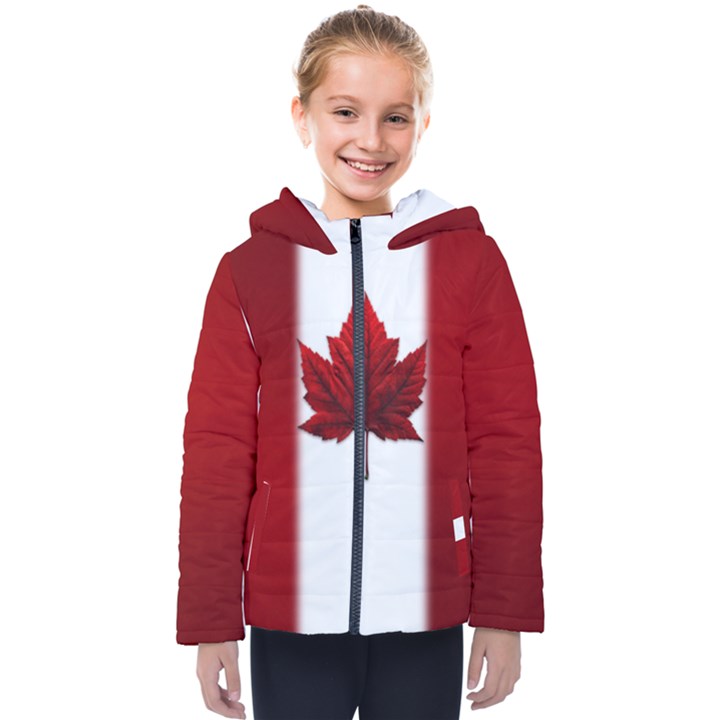 Canada Flag Kids  Jackets Hooded Puffer Coats