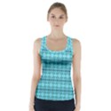 Cute Flowers Vines Pattern Pastel Turquoise Racer Back Sports Top View1