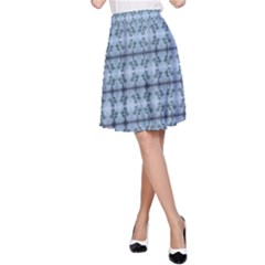 Cute Flowers Pattern Pastel Blue A-line Skirt by BrightVibesDesign