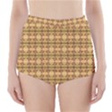 Cute Flowers Pattern Yellow High-Waisted Bikini Bottoms View1