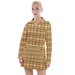 Cute Flowers Pattern Yellow Women s Long Sleeve Casual Dress