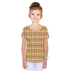 Cute Flowers Pattern Yellow Kids  One Piece Tee