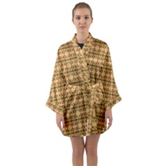 Cute Flowers Pattern Yellow Long Sleeve Kimono Robe by BrightVibesDesign