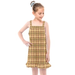 Cute Flowers Pattern Yellow Kids  Overall Dress by BrightVibesDesign