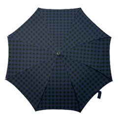 Argyle Dark Purple Black Pattern Hook Handle Umbrellas (small) by BrightVibesDesign