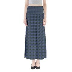 Argyle Dark Purple Black Pattern Full Length Maxi Skirt by BrightVibesDesign