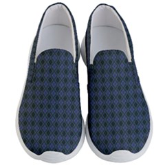 Argyle Dark Purple Black Pattern Men s Lightweight Slip Ons by BrightVibesDesign