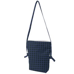 Argyle Dark Purple Black Pattern Folding Shoulder Bag by BrightVibesDesign