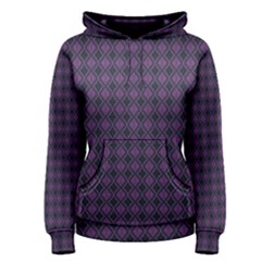 Argyle Dark Pink Black Pattern Women s Pullover Hoodie by BrightVibesDesign