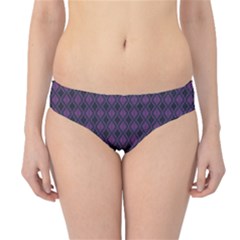 Argyle Dark Pink Black Pattern Hipster Bikini Bottoms by BrightVibesDesign