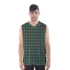 Argyle Dark Green Brown Pattern Men s Sportswear by BrightVibesDesign