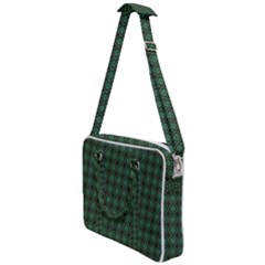 Argyle Dark Green Brown Pattern Cross Body Office Bag