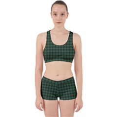 Argyle Dark Green Brown Pattern Work It Out Gym Set by BrightVibesDesign