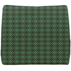 Argyle Dark Green Brown Pattern Seat Cushion by BrightVibesDesign