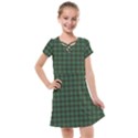 Argyle Dark Green Brown Pattern Kids  Cross Web Dress View1