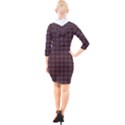 Argyle Dark Purple Yellow Pattern Quarter Sleeve Hood Bodycon Dress View2