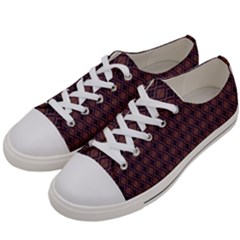 Argyle Dark Purple Yellow Pattern Women s Low Top Canvas Sneakers